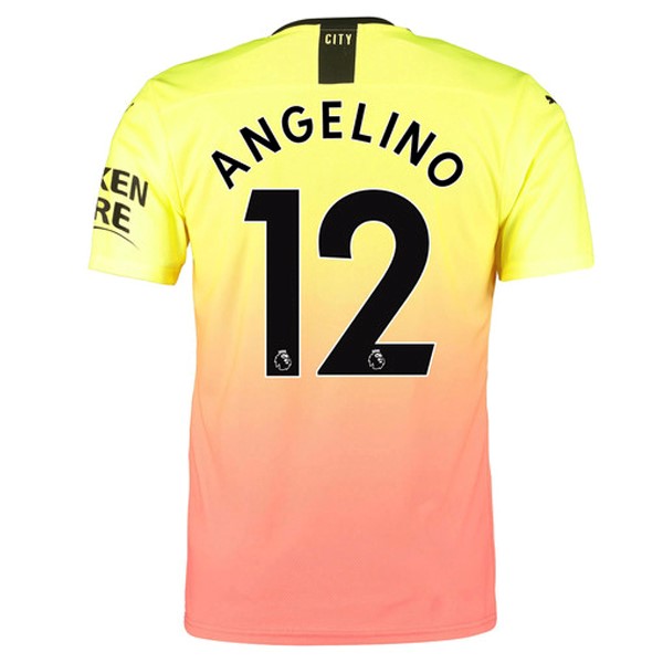 Camiseta Manchester City NO.12 Angelino 3ª 2019-2020 Naranja